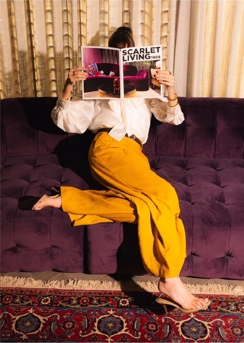 Strings Sofa Plum by Nika Zupanc