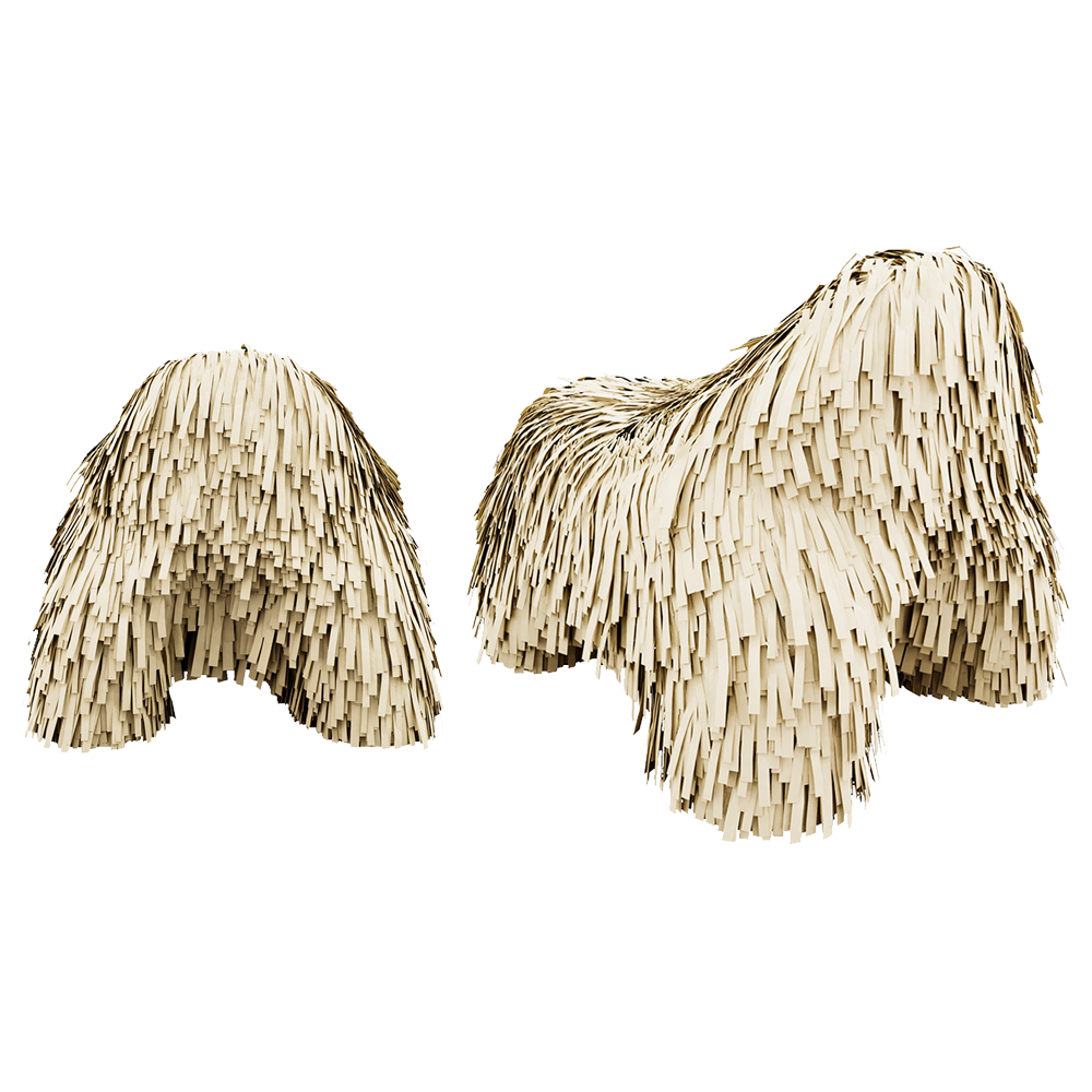 Puppy Pouffe Ivory ist ein kuscheliger Hocker aus Veloursleder in Elfenbein — verspielt, plüschig und perfekt, um Innenräumen Wärme zu verleihen.
