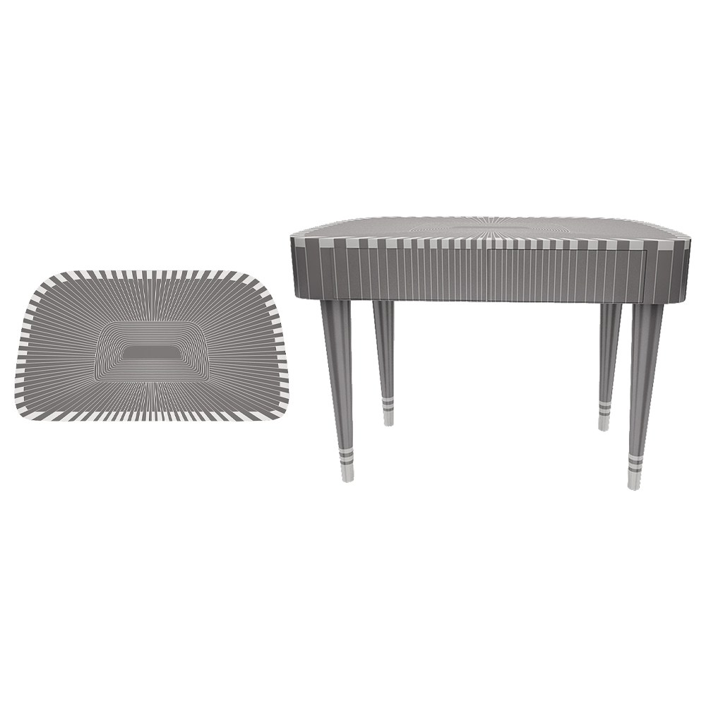Paris Bureau Grigio Konsole in Grau und Weiß mit eleganten Doppelschubladen