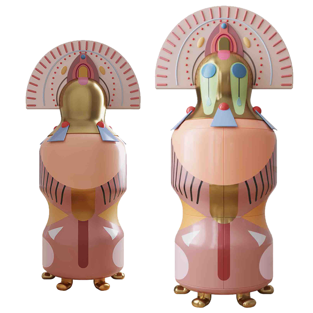 Chhau Donna Cabinet, inspiriert vom Chhau-Tanz