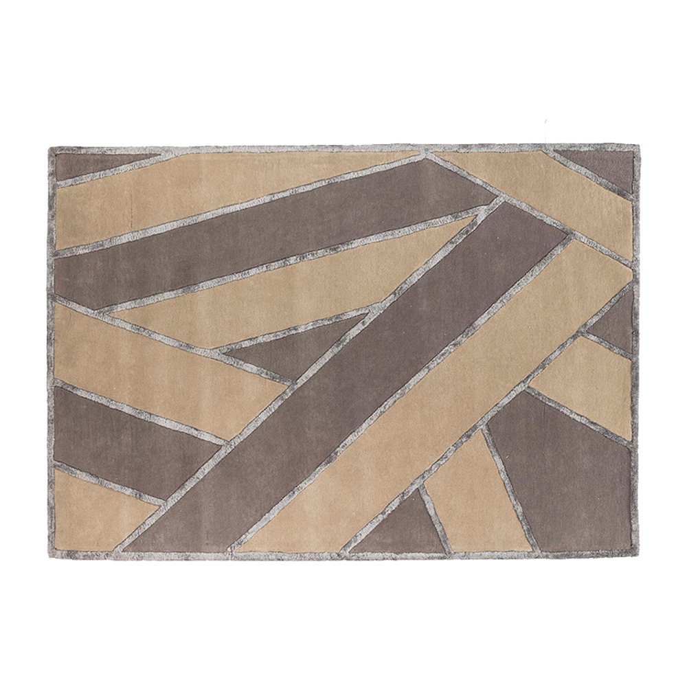 Teppich Nesso Grau mit geometrischem, von Messing inspiriertem Design