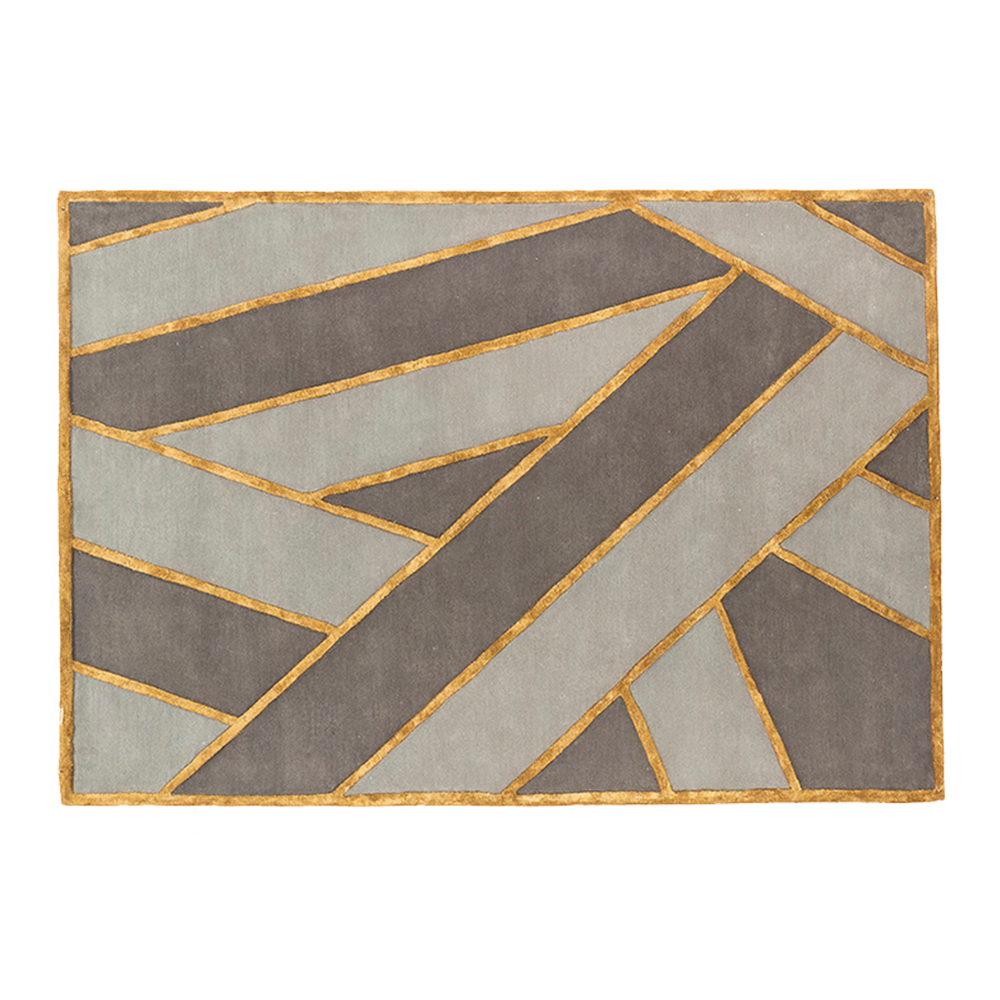 Teppich Nesso Mint mit geometrischem, von Messing inspiriertem Muster