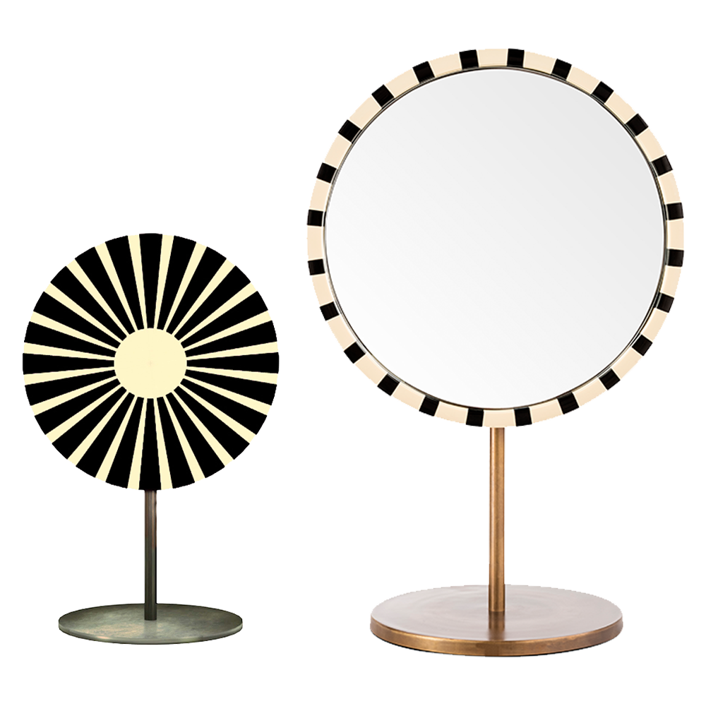 Paris Mirror Tischspiegel in Schwarz und Vanilleharzdesign