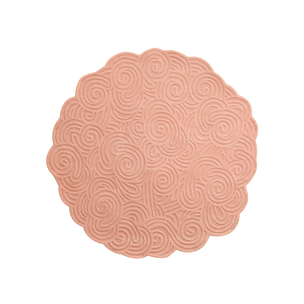 Runder Teppich Bloom mit rundem Design, inspiriert von japanischen Gärten