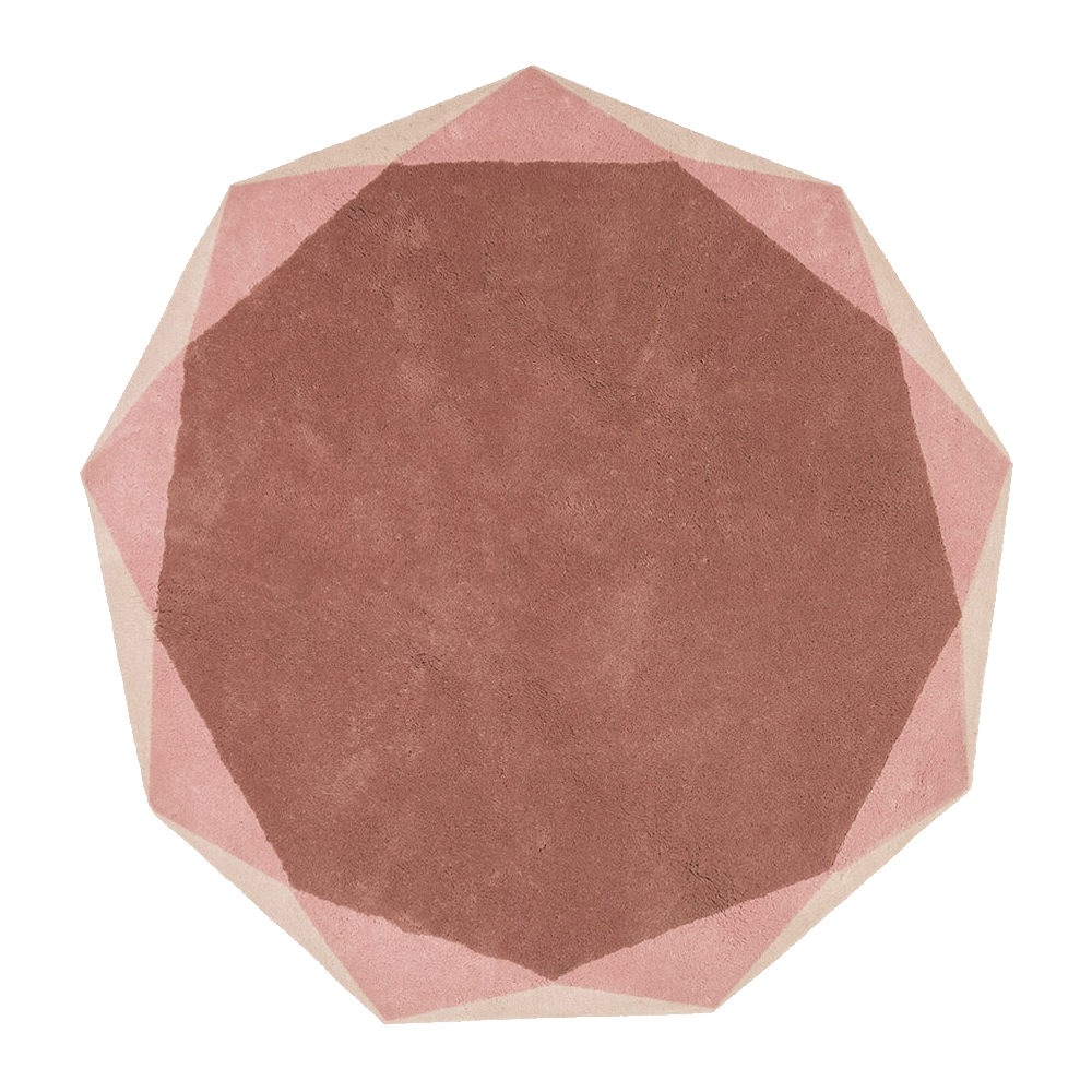 Teppich Stella Ruby mit rosafarbenen Farbtönen und sternähnlichem Design