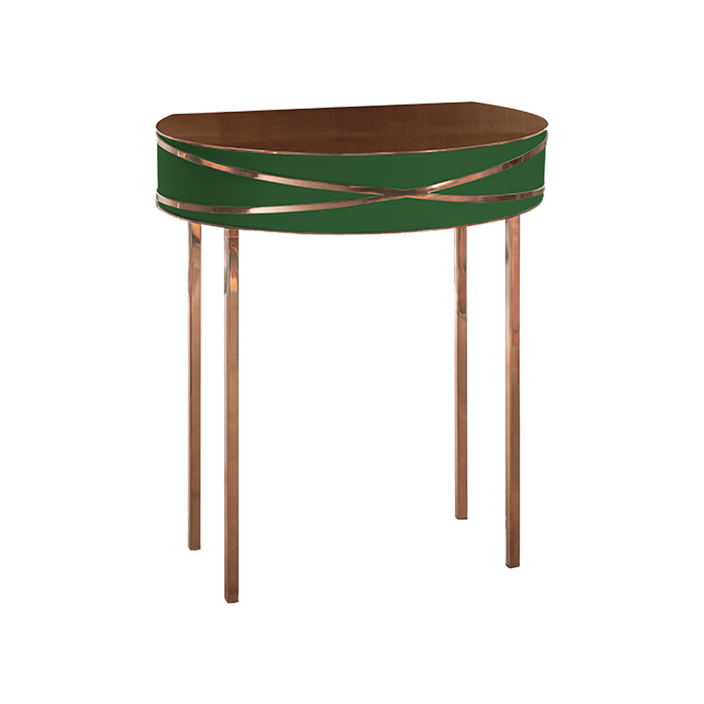 Stella Console Verde Kleine Rosenkonsole mit roségoldenen Details