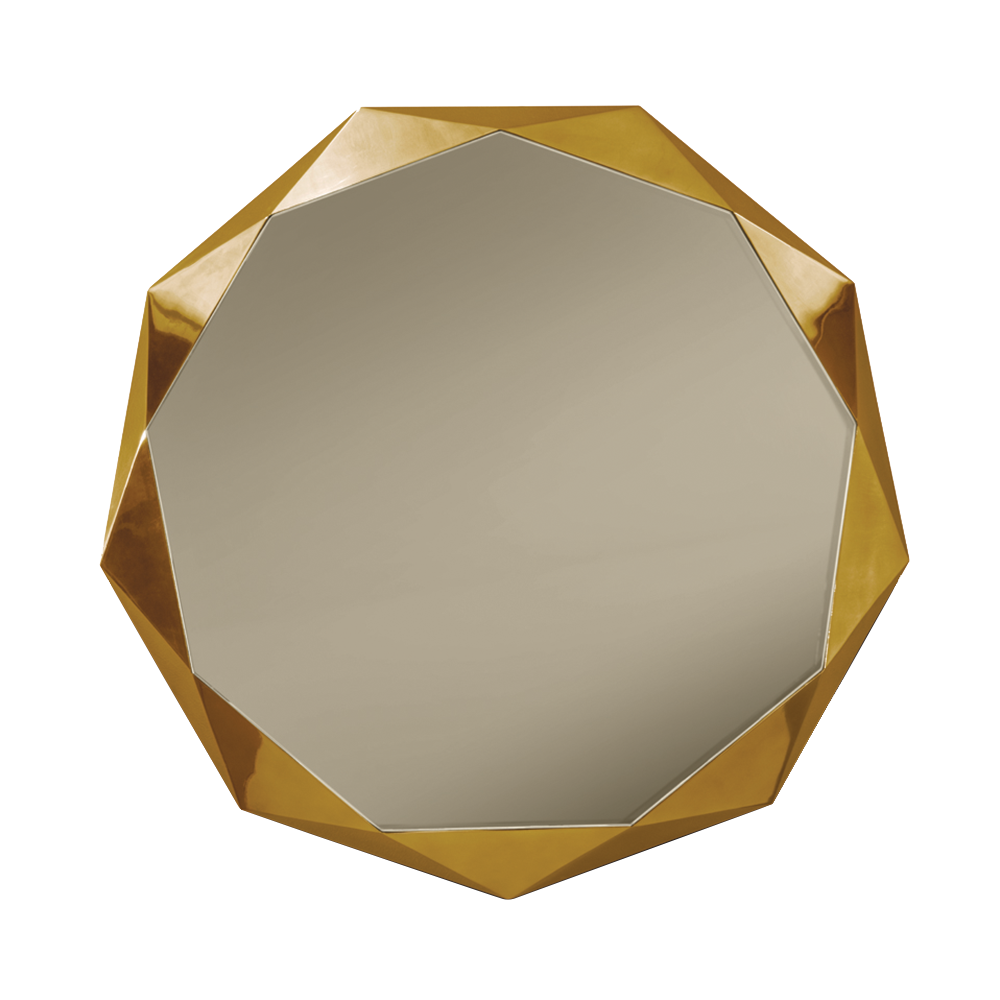 Stella Mirror Großer goldfarbener Metallspiegel mit sternförmigem Rahmen