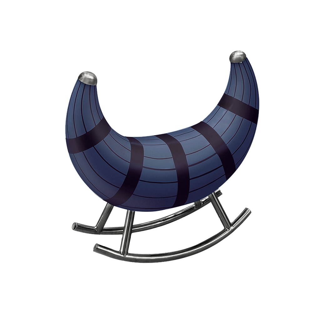 Nanook of the North Midnight Seat in Blau und Schwarz mit Metallbeinen