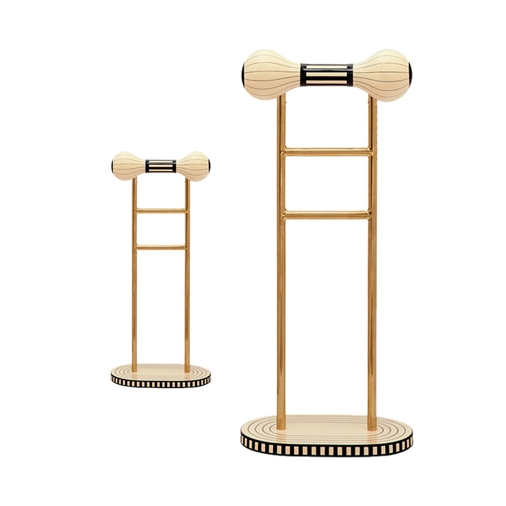 Maldone Kleiderbügel mit goldenem Metallrahmen und Harzintarsiendesign