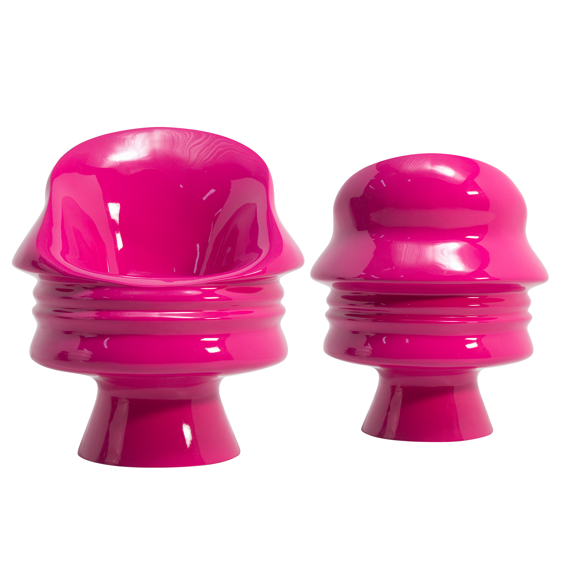 Ego Chair Hot Pink in lebendigem Ton und von Gesichtern inspirierter Form, moderner Pop-Akzent.