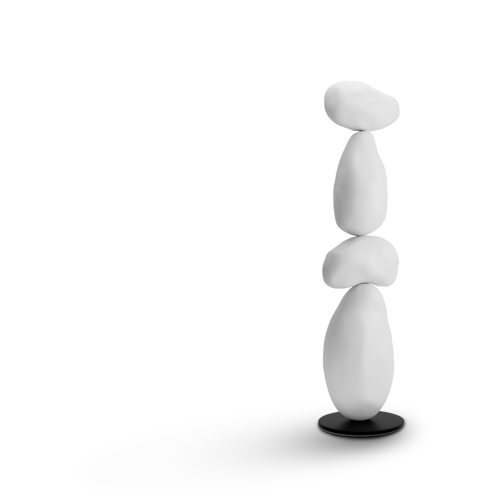 Totem Weiße, geschichtete Messingskulptur aus natürlichem Messing.