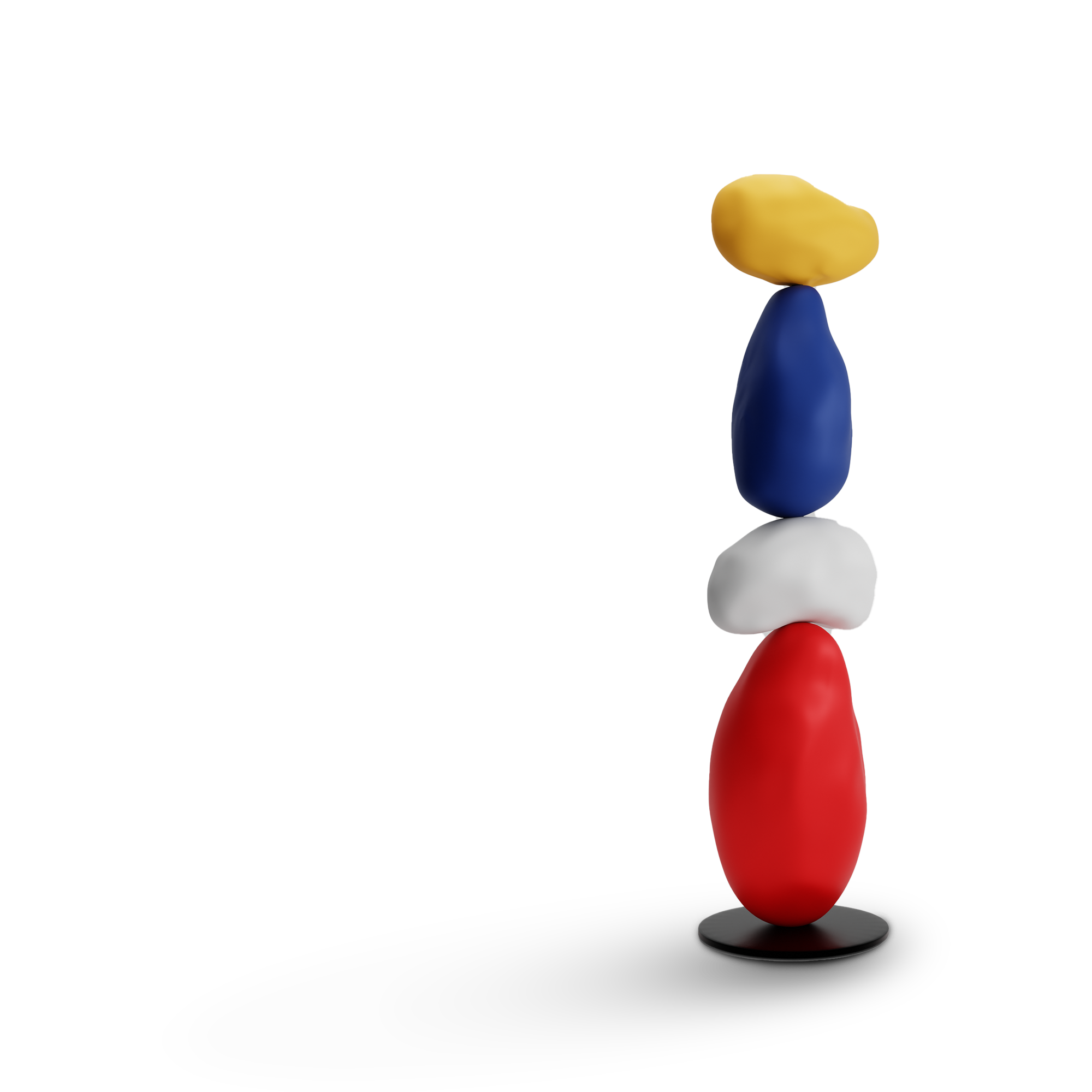 Totem III Messingskulptur mit künstlerischem Schichtdesign.