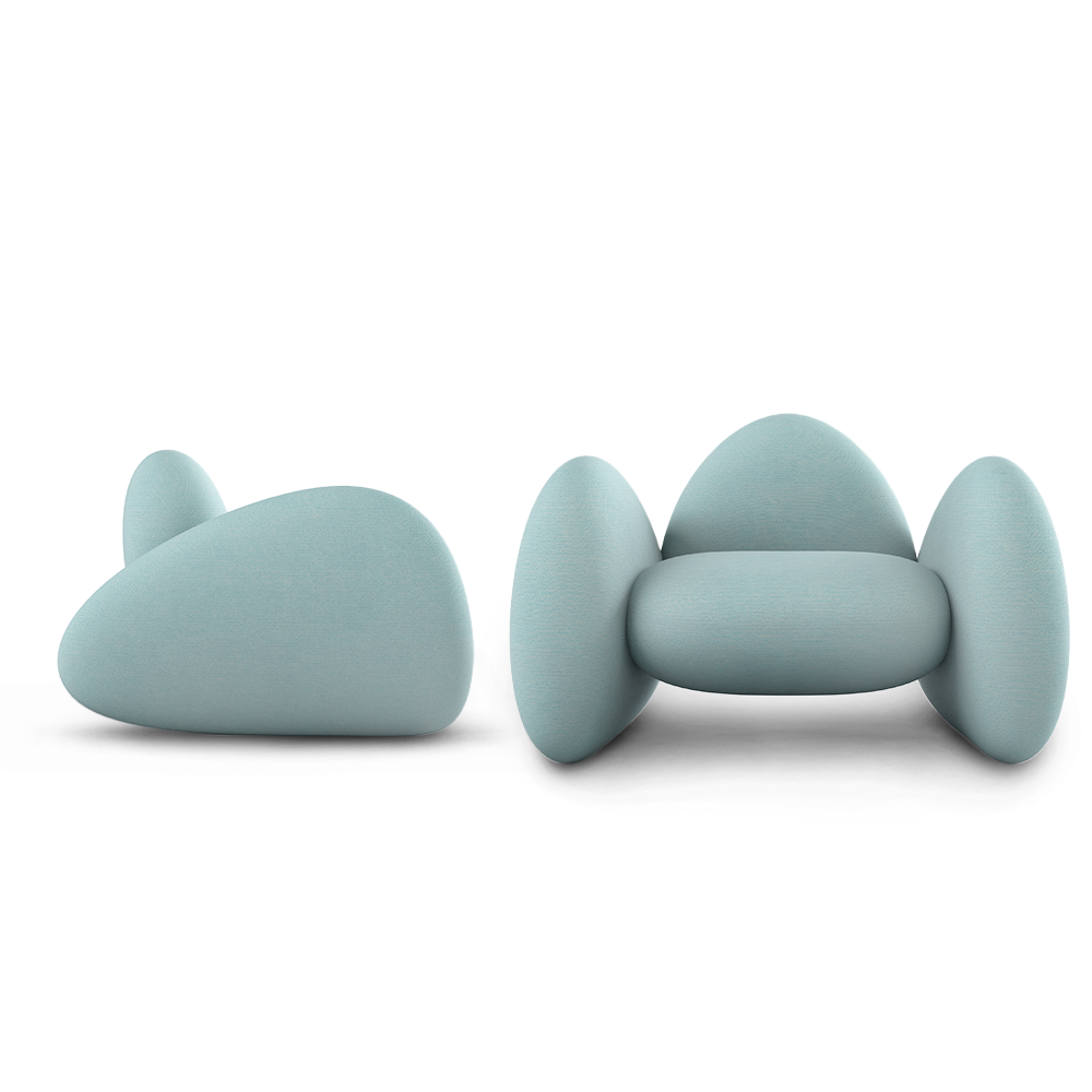 Cabrio Sofa Blue, modernes Luxussofa in sattem Blau.