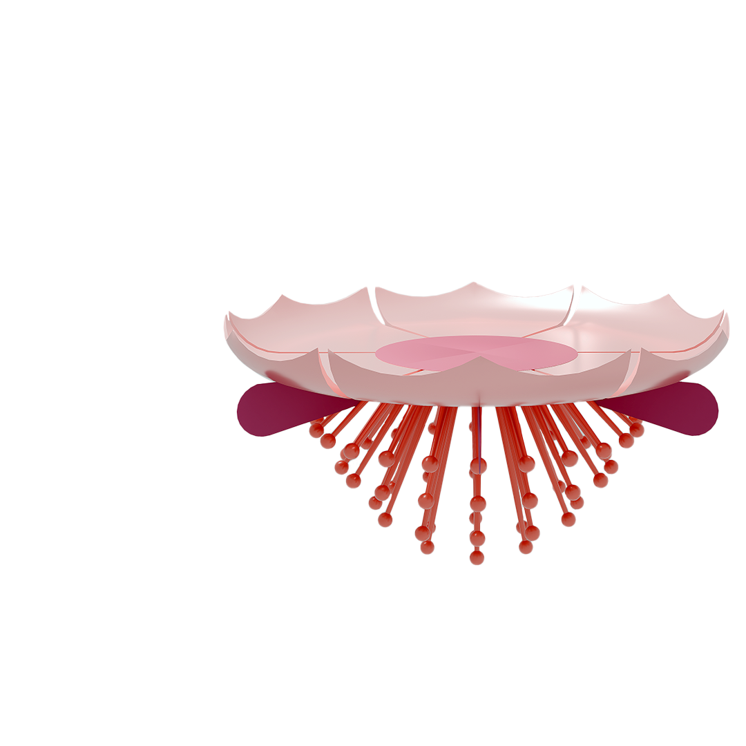 Gartentisch Rosa mit floralem Messingbeindesign.