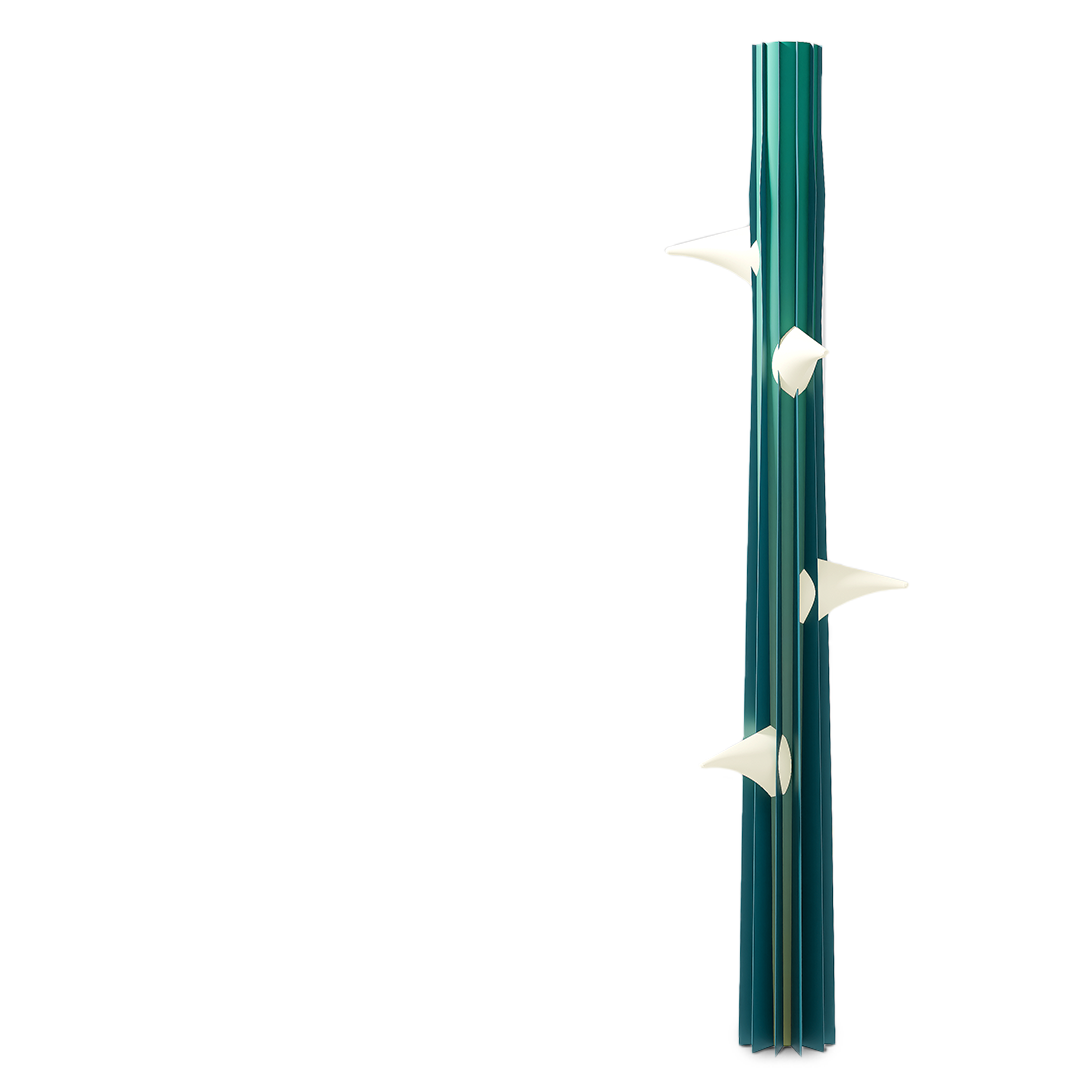 Thorn Lamp Autumn, Stehlampe aus Messing mit skulpturalen Dornen.