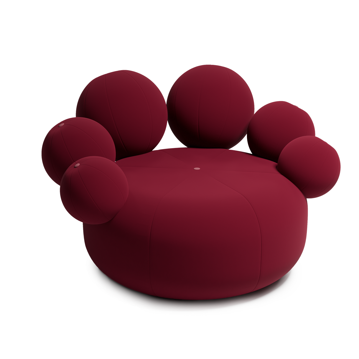 Flower Chair Burgundy, floraler skulpturaler Stuhl in Rot.