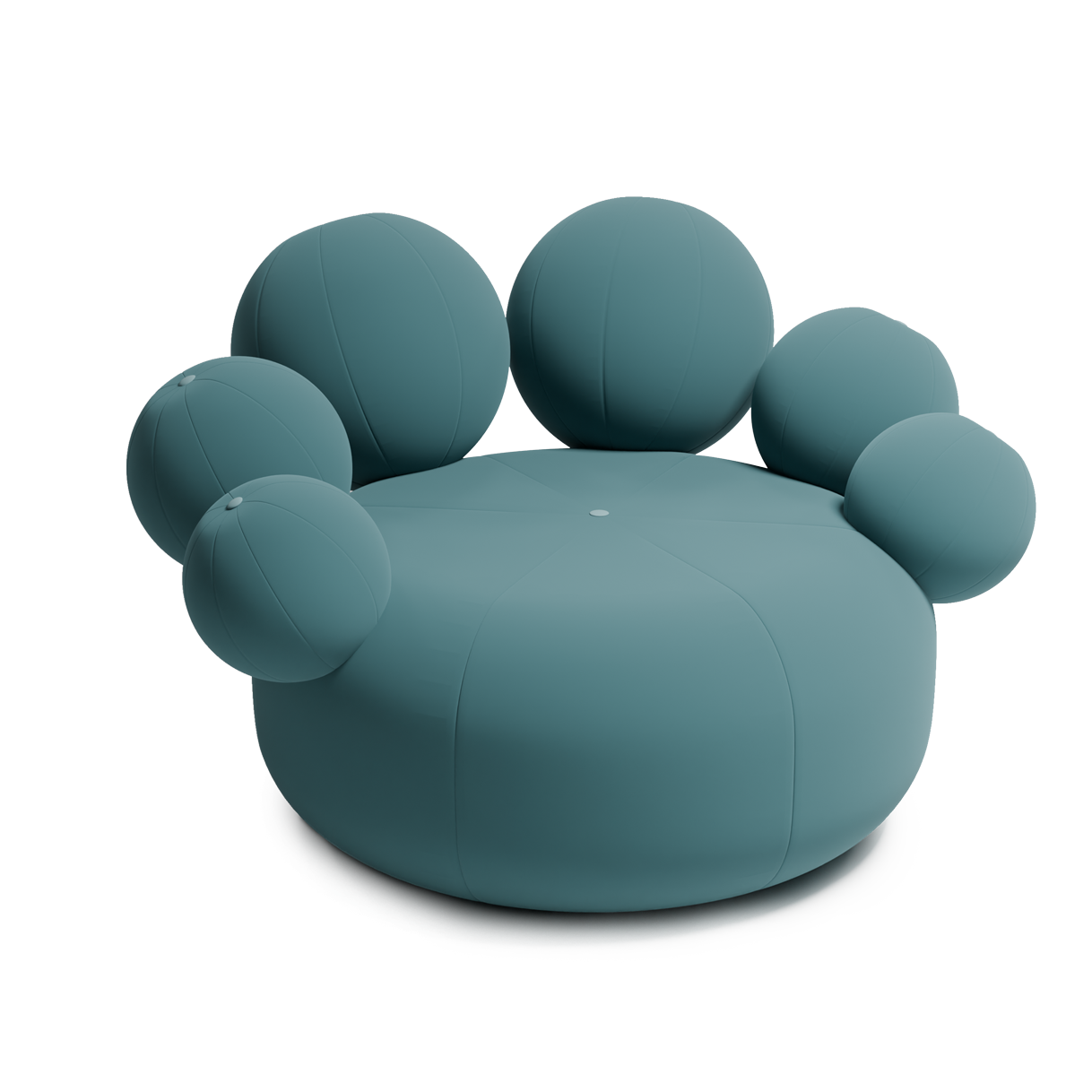 Flower Chair Teal, floraler skulpturaler Stuhl in Blaugrün.