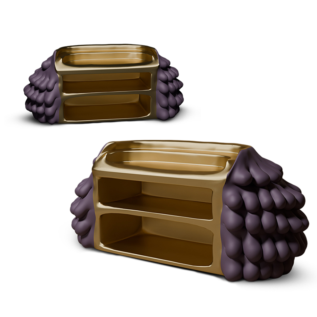Luxuriöser Designer-Barschrank in Violett